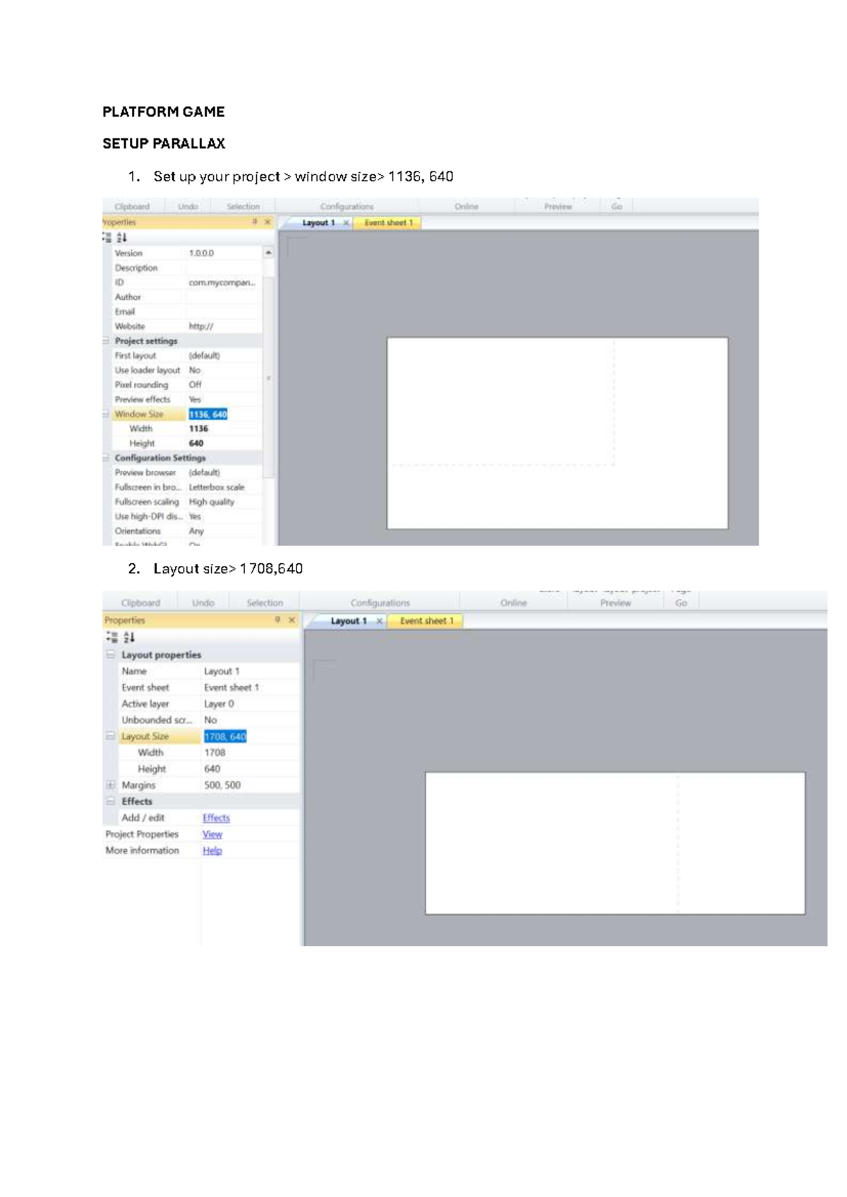 PLATFORM GAME SETUP MANUAL 7 - Parallax Techniques Guide - Studocu