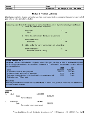 Module+1+Liabilities - Name: Date: Section: Professor: Mr. Benjie M ...