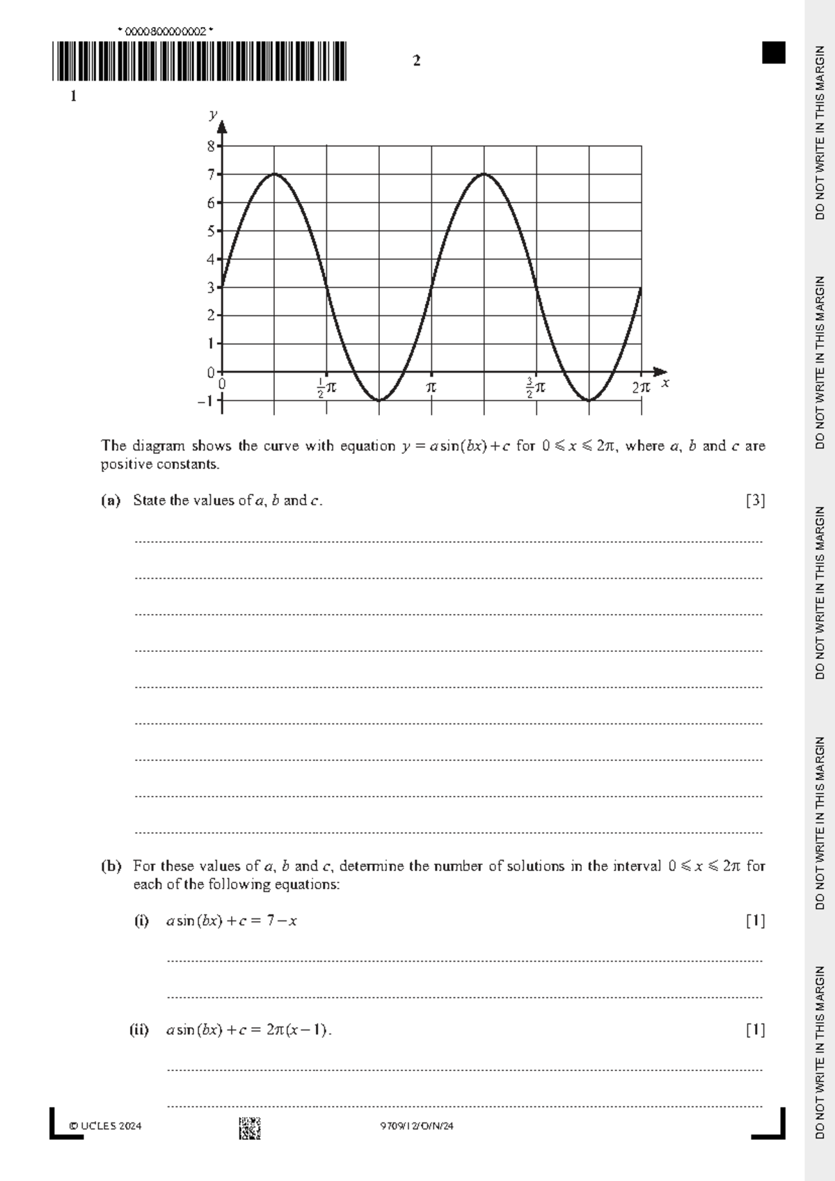 Mathematics 9709 W24 Paper 12: Curve Analysis and Solutions - Studocu