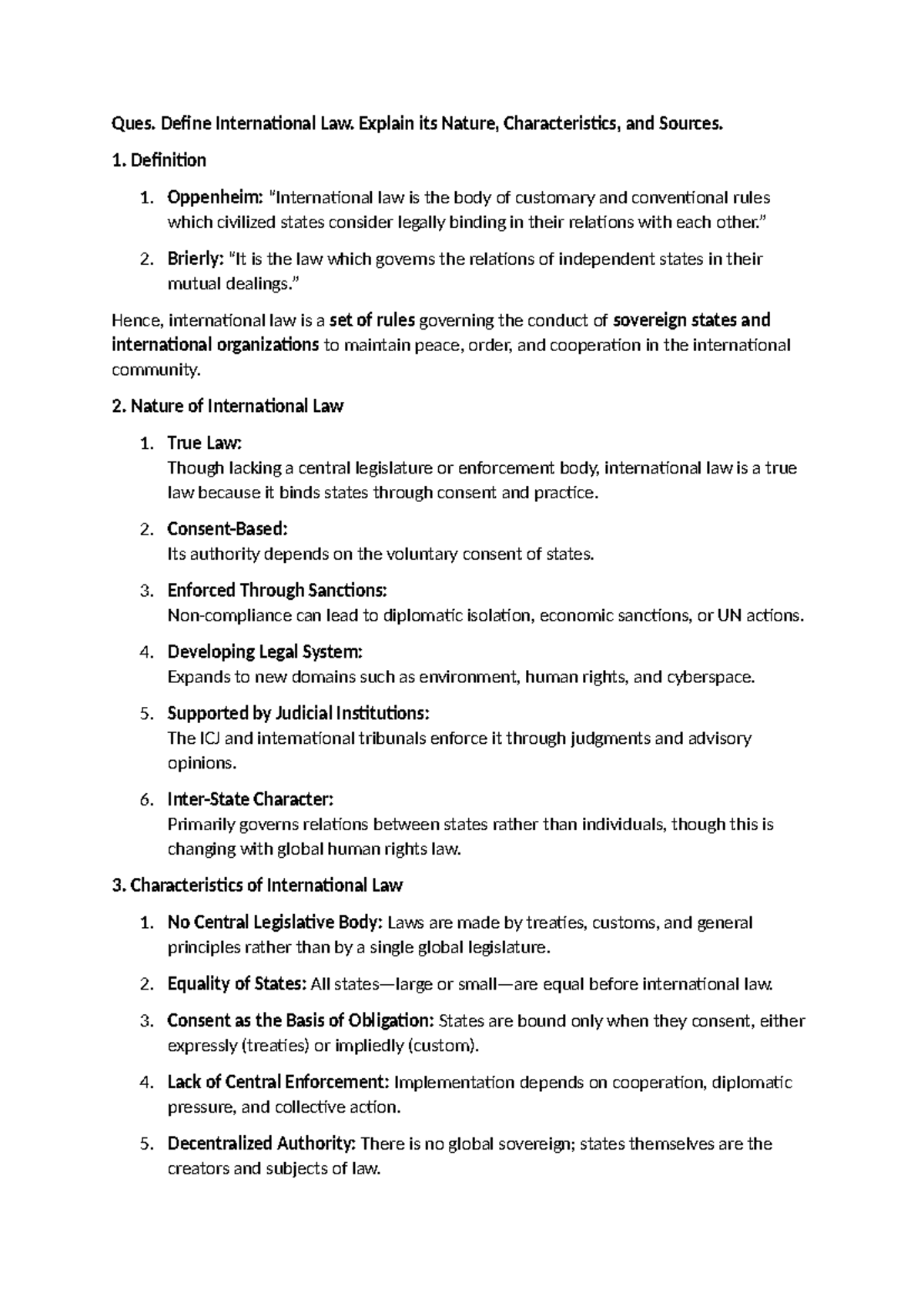PIL UT-1: Comprehensive Notes on International Law Concepts and ...