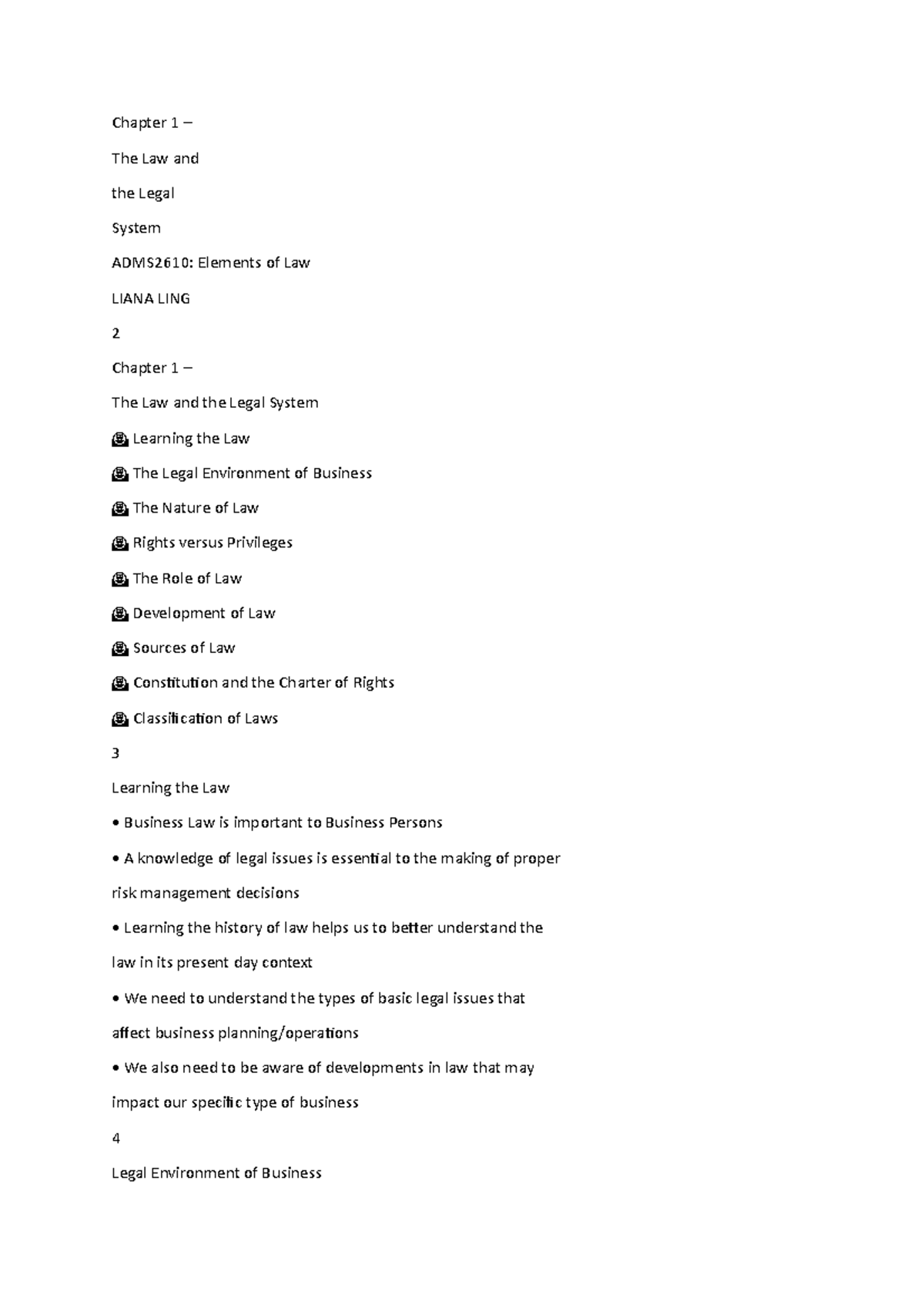 Chapter 1 adms 2610 - these notes are helpfull for instructions ...