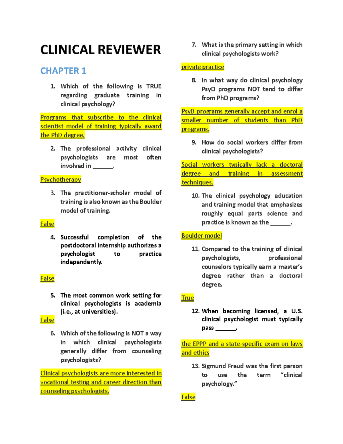 Clinical Reviewer 1 - Clinical Psychology Insights and Ethical ...