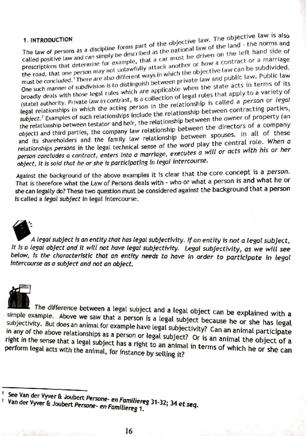 Law of Persons (Chapter 1): Understanding Legal Subjectivity and Status ...