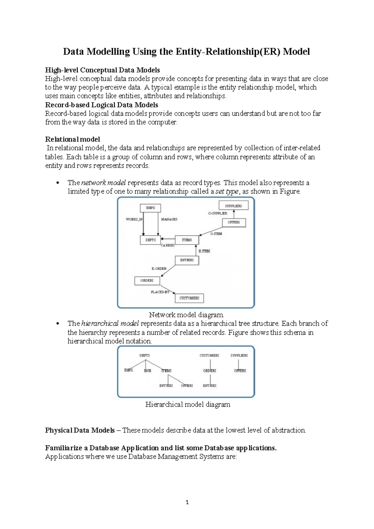 Rdbms UNIT 2 - Data Modelling Using the Entity-Relationship(ER) Model ...