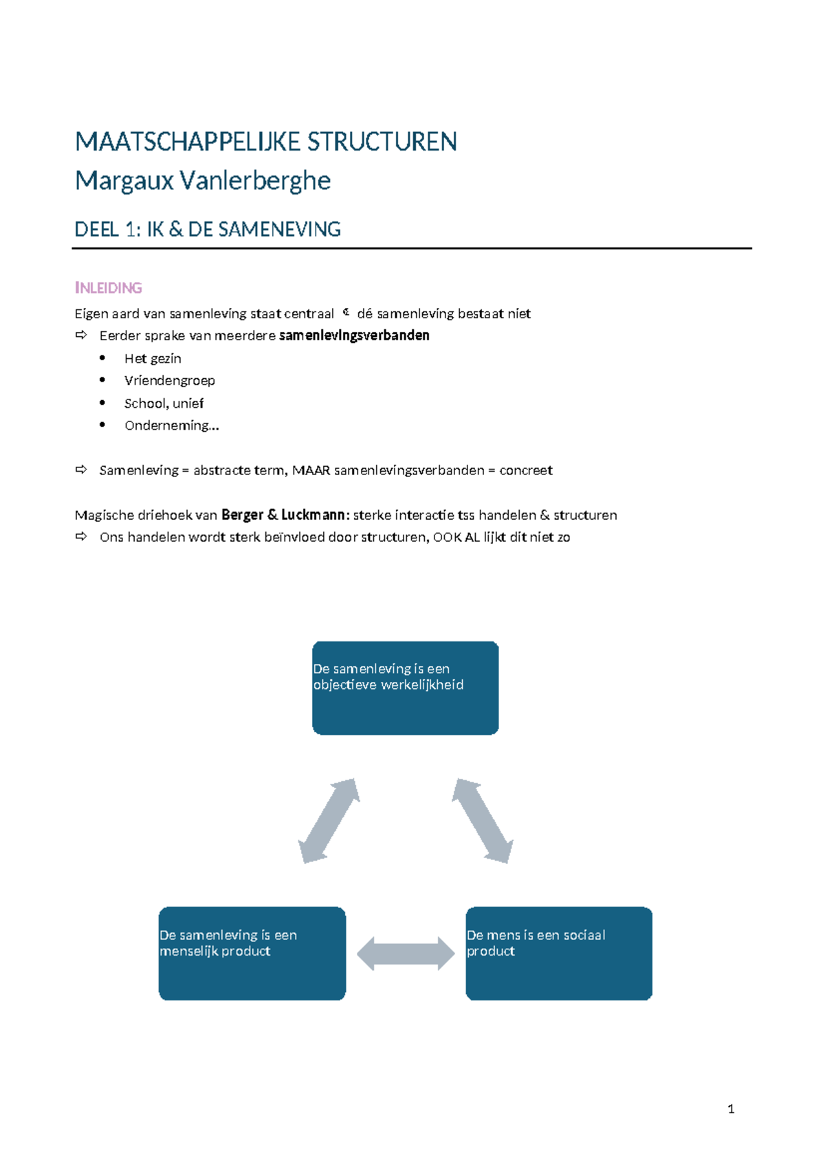 SV Maatschappelijke Structuren: Inleiding en Hoofdstukken 1-3 Analyse ...