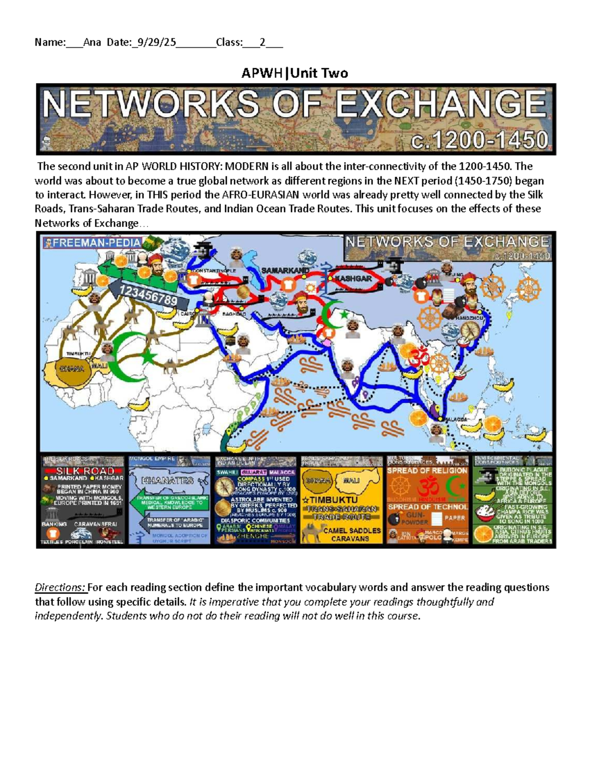 Unit 2 APWH Study Guide: Networks of Exchange (1200-1450 CE) - Studocu