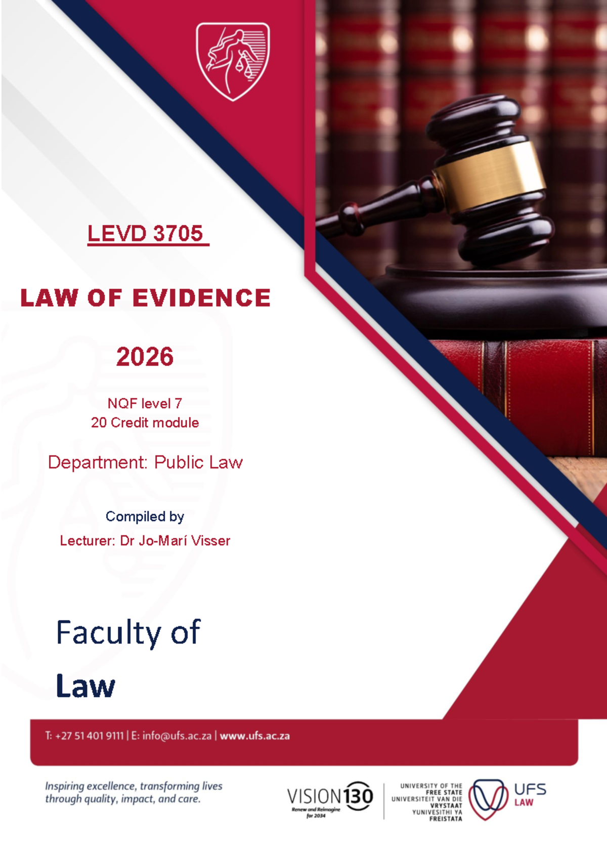 LEVD 3705 2026 Law of Evidence Study Guide and Module Overview - Studocu