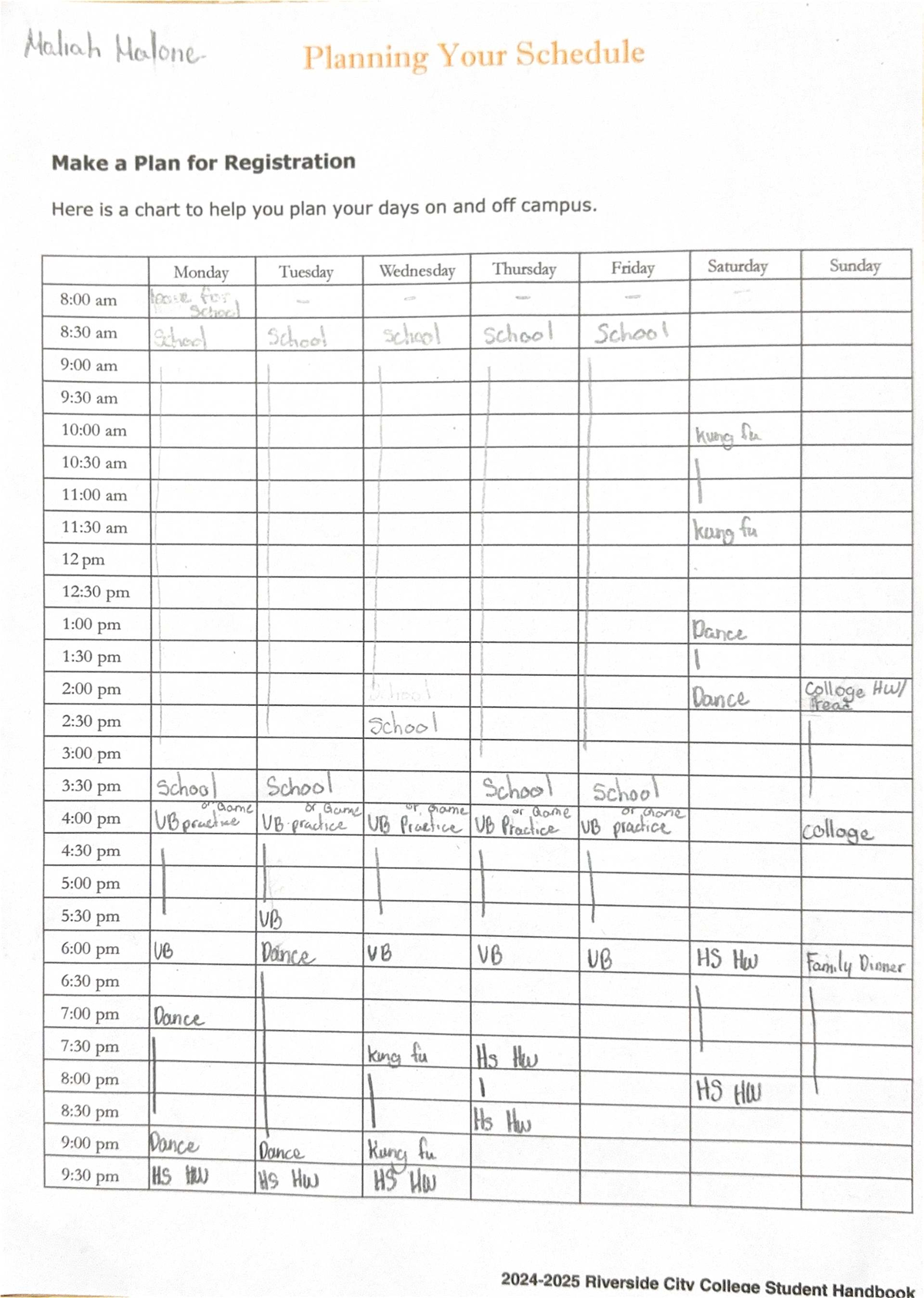 RCC Planning Your Weekly Schedule: Registration & Activities Guide ...