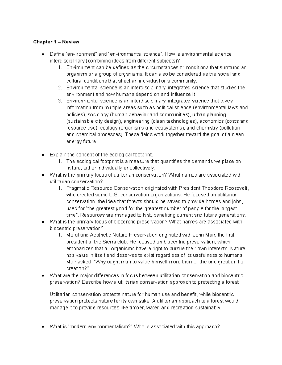 Enst 105 Midterm Study Guide: Key Concepts in Environmental Science ...