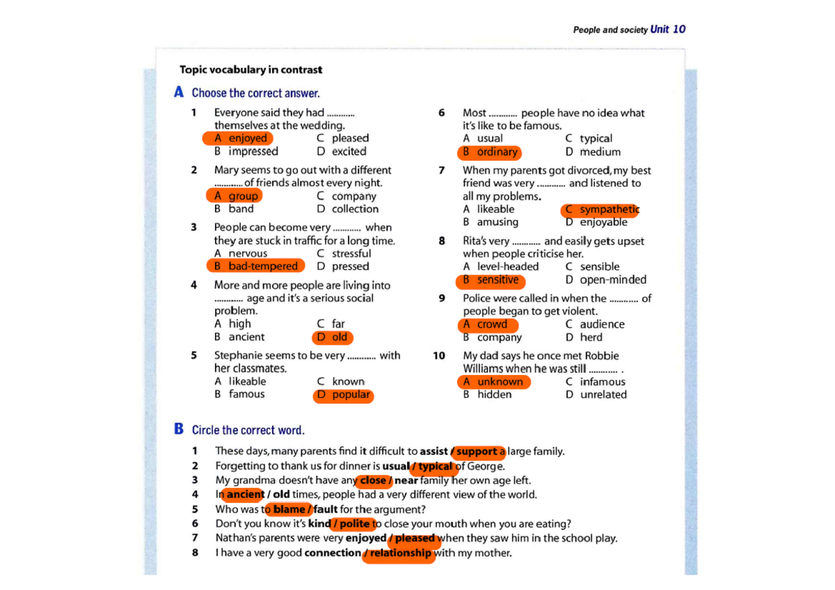 Unit 10 Vocabulary Practice - JKKK - Studocu