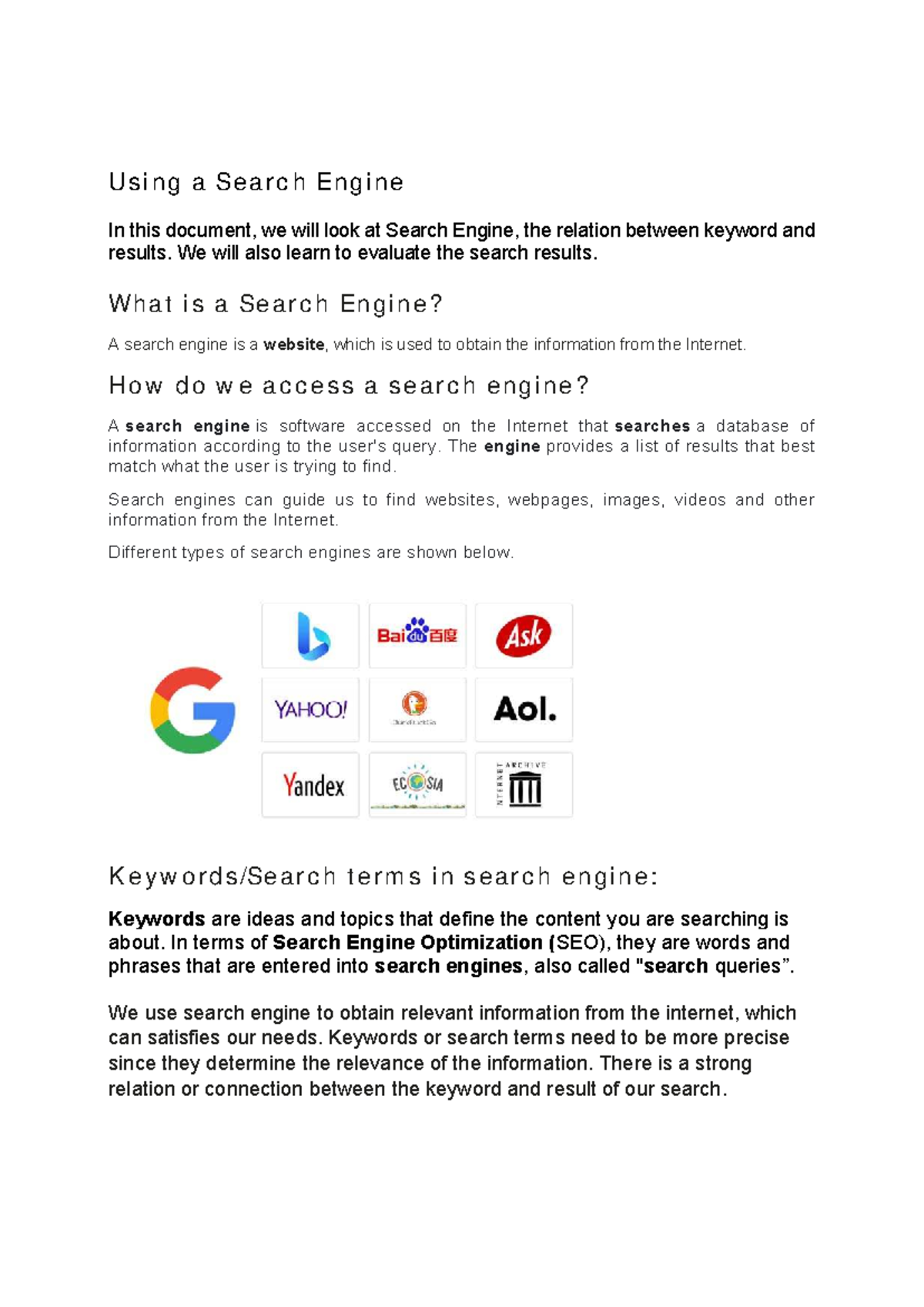 Using a Search Engine: Tips and Techniques - Studocu