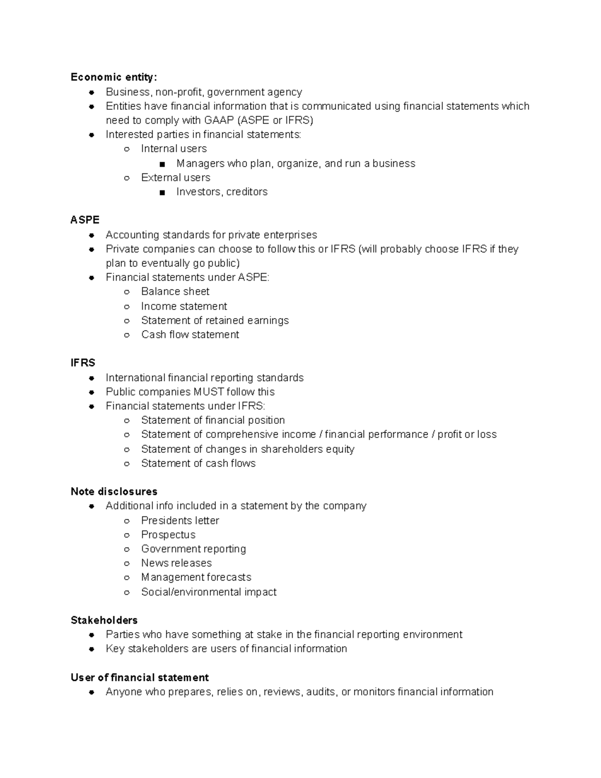 Test 1 3360 - Financial Reporting & GAAP Overview Notes - Studocu