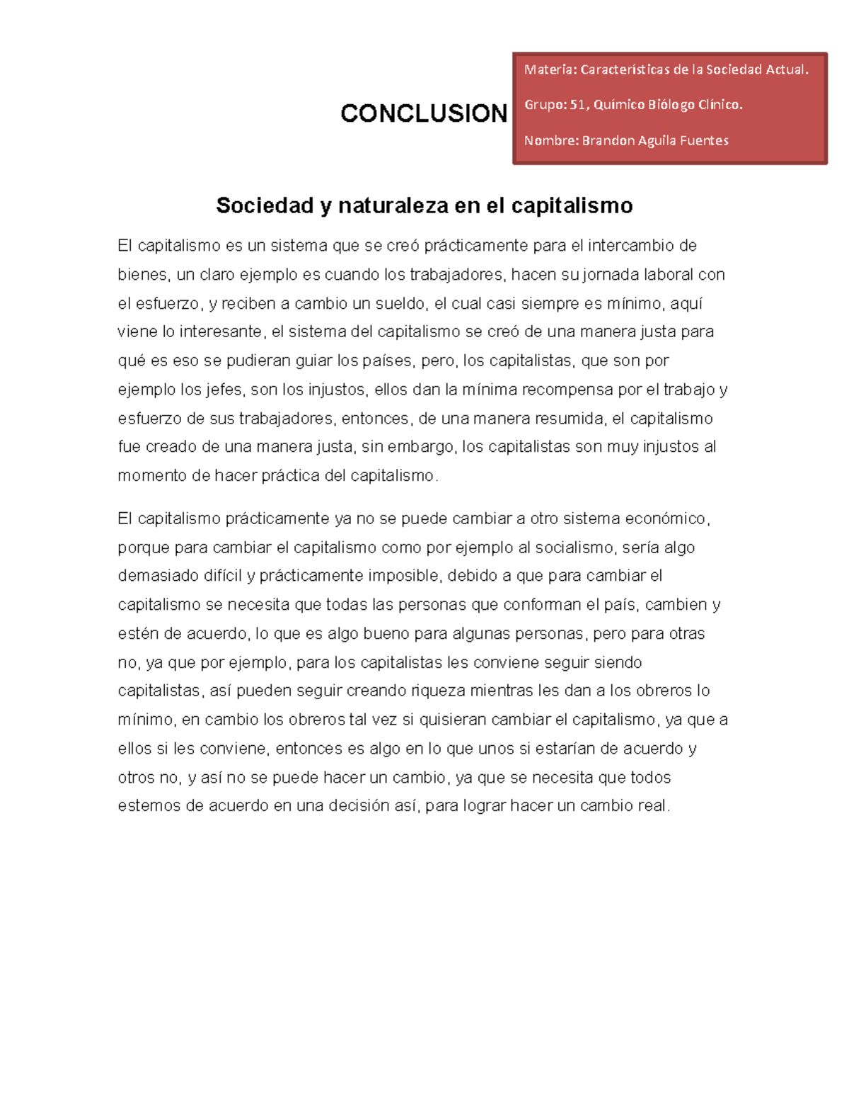 Conclusión sobre el Capitalismo y su Impacto Social - Químico Biólogo ...
