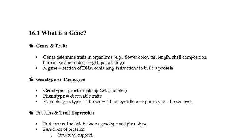 Inheritance of Traits Notes (BIO 101) - Studocu
