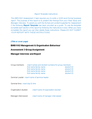 Interview Manager Report - ASSIGNMENT COVER SHEET STUDENT DETAILS ...