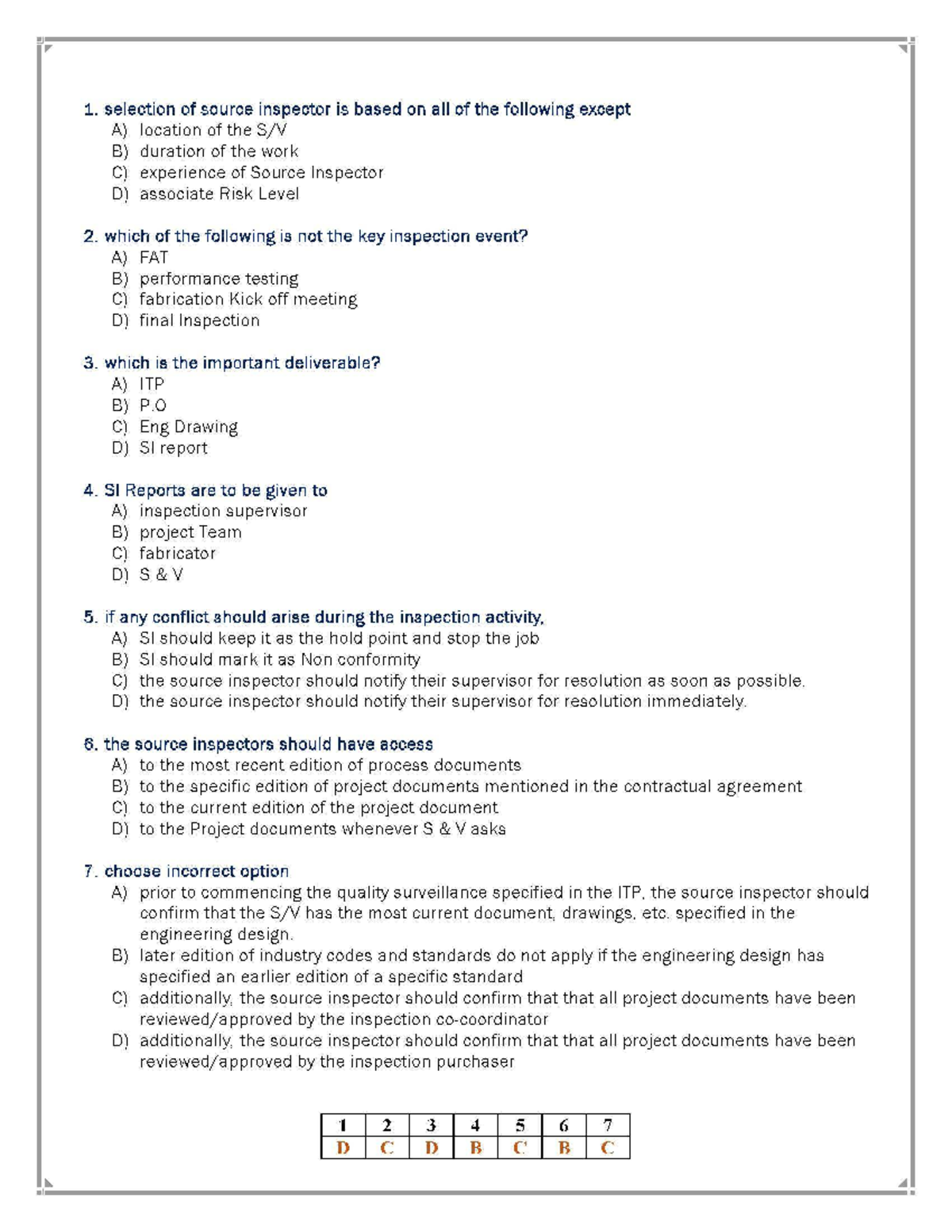 API SIFE – Source Inspection Knowledge Check (Part 3) Review - Studocu