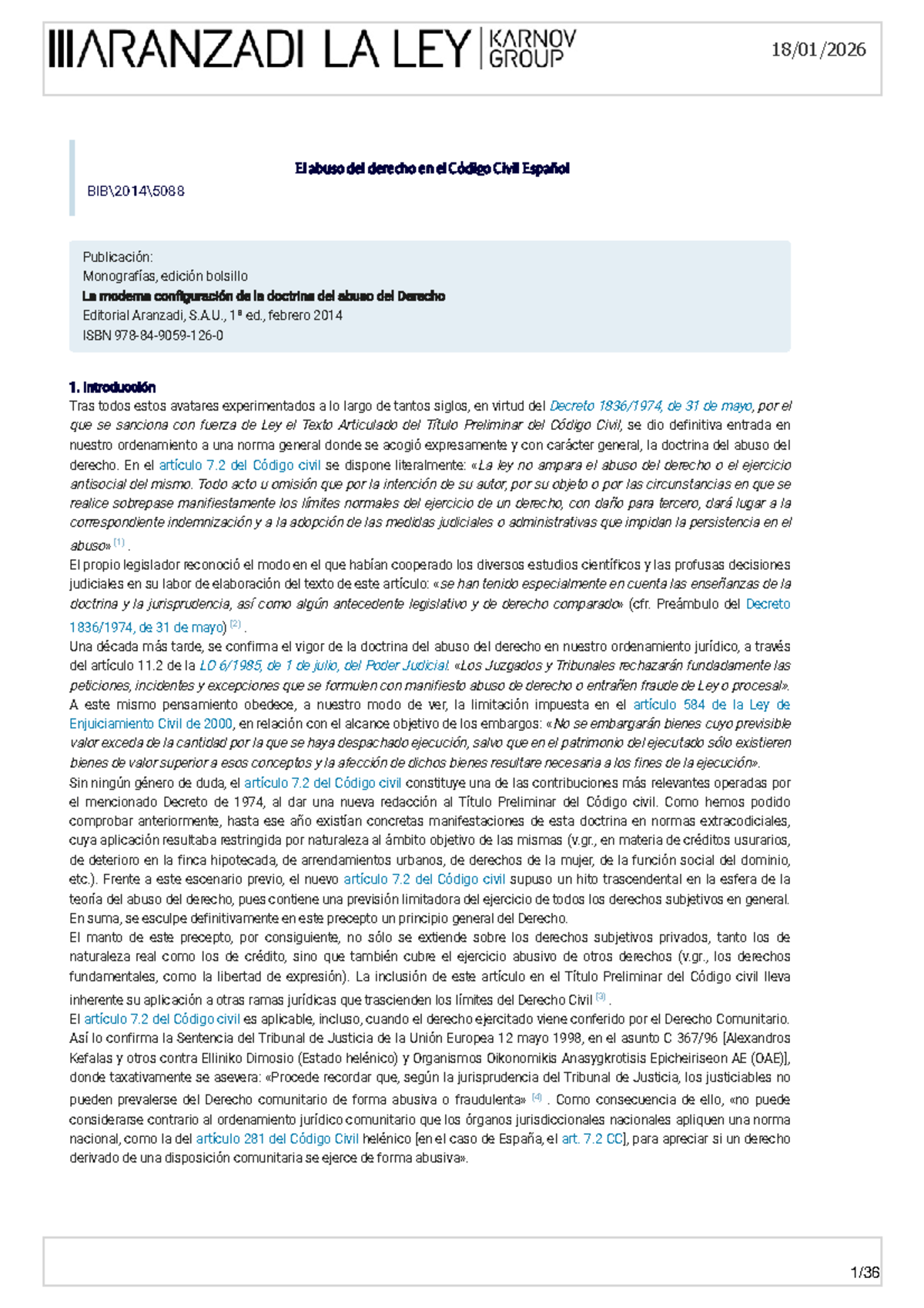 El abuso del derecho en el Código Civil Español: Análisis y ...