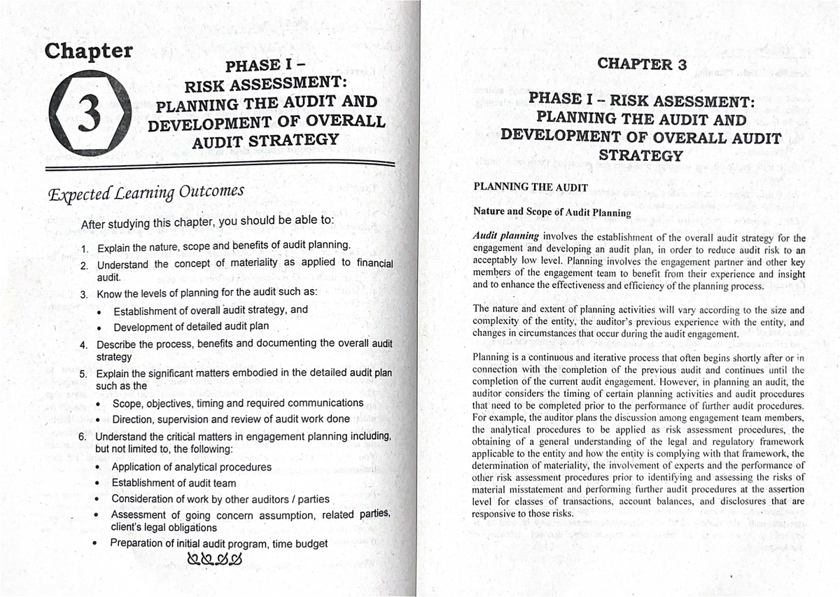 Chapter 3 - PHASE I Risk Assessment: Planning the Audit and Developing ...