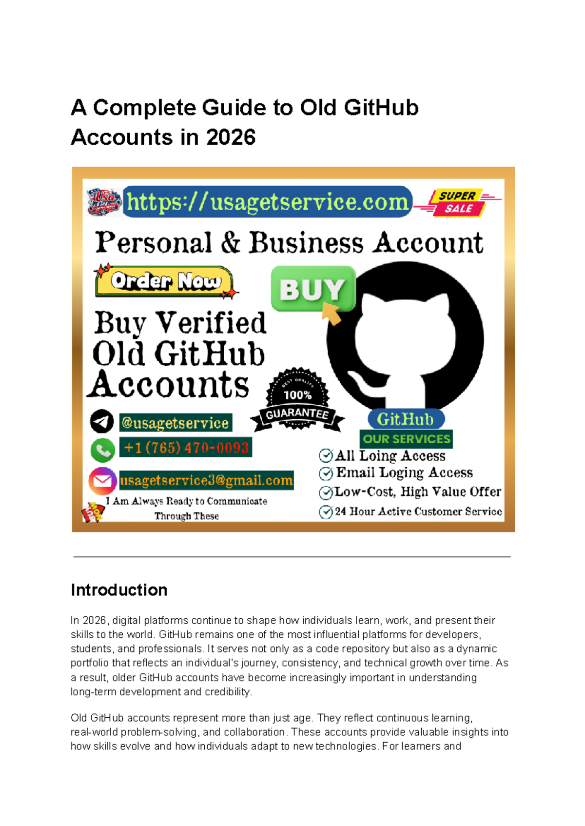 Complete Guide to Old GitHub Accounts (2026) - Studocu
