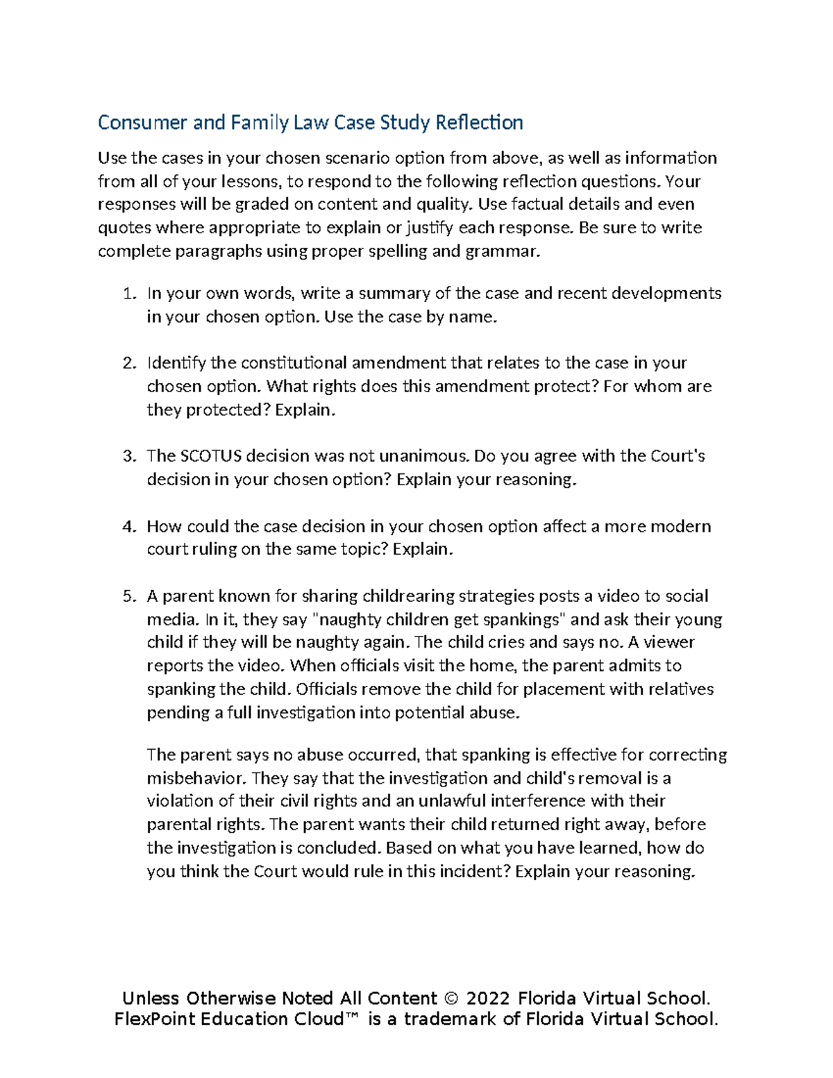 03 06 Consumer Law Case Study Reflection and Analysis - Studocu