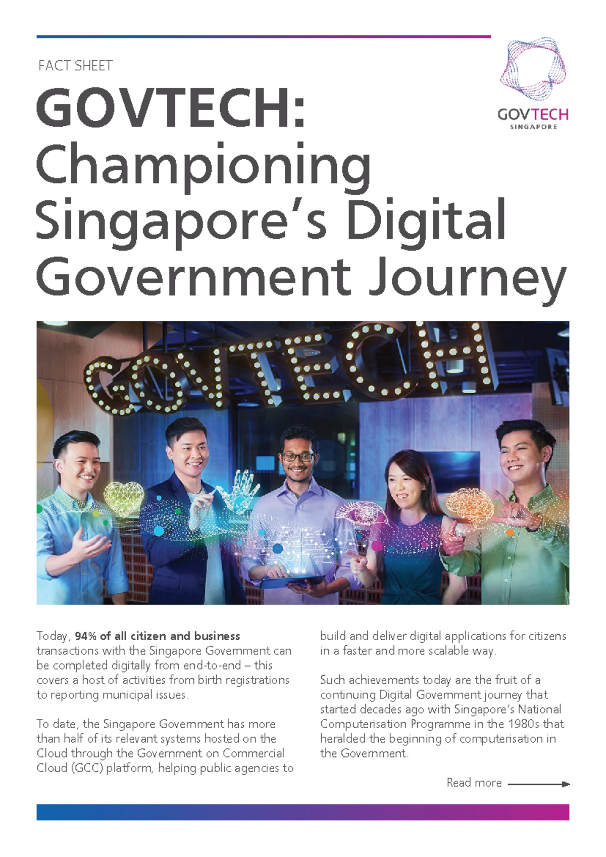 GovTech SG: Factsheet on Digital Government Journey - Studocu