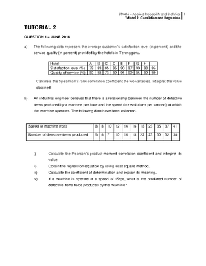 Tutorial 3: STA416 Applied Probability & Statistics - Probability ...