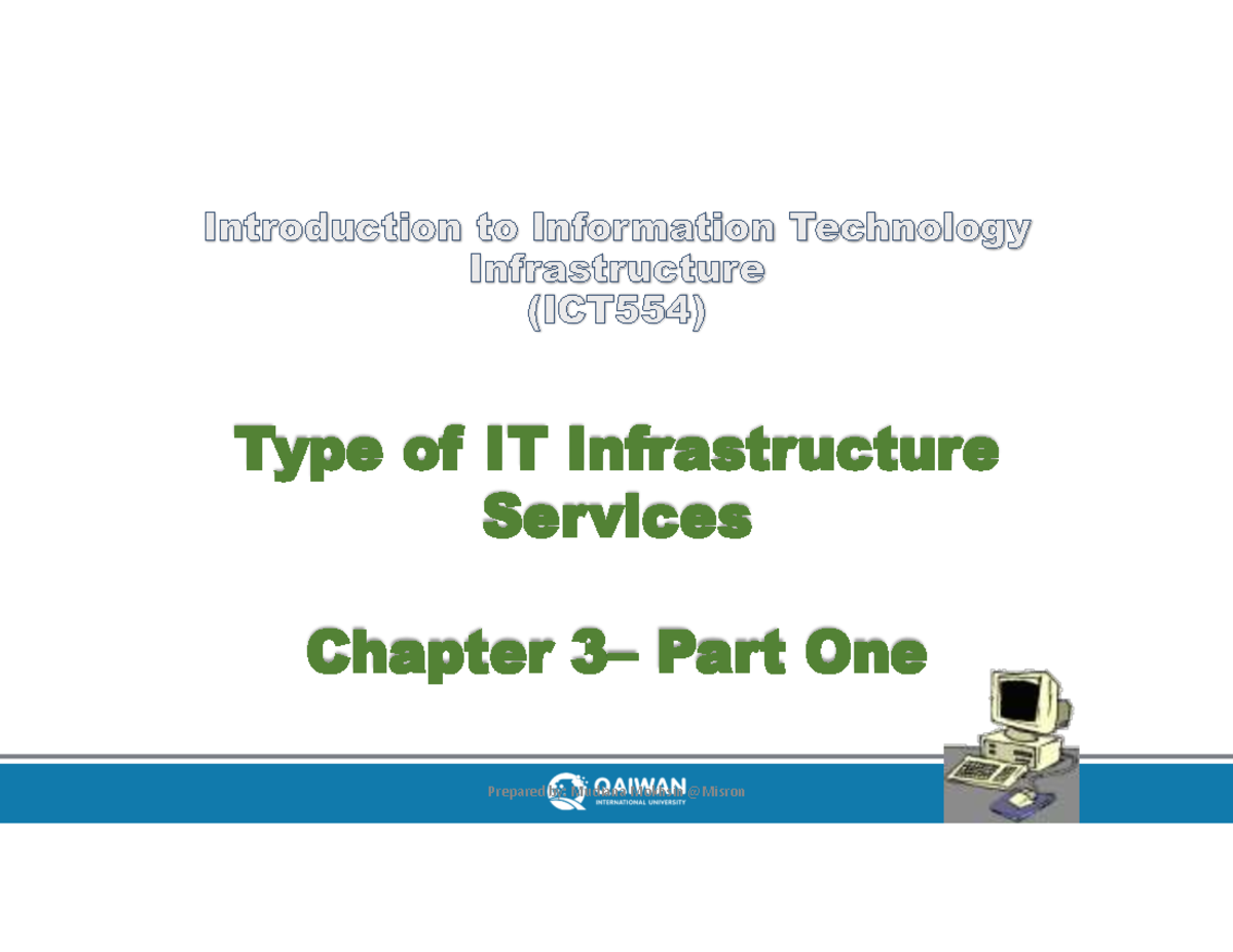 Chapter Notes on IT Infrastructure Services (ICT554) - Studocu