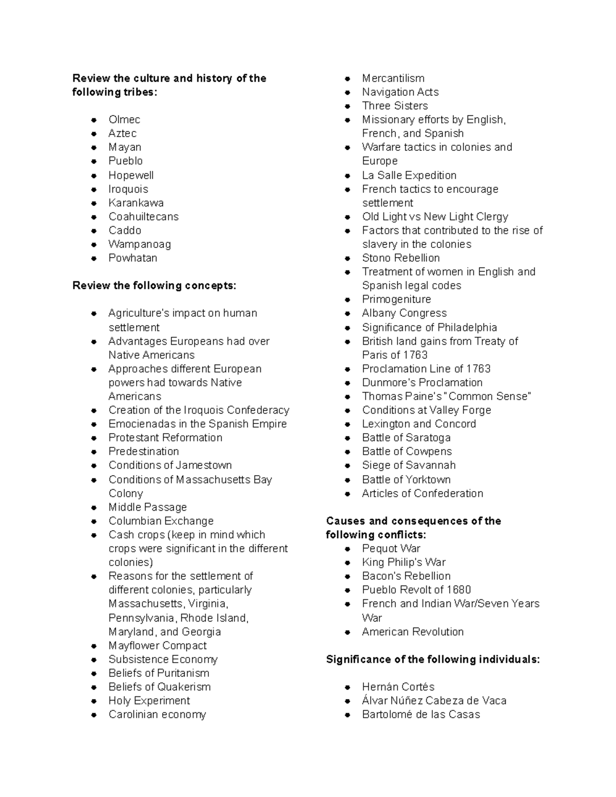 Midterm Study Guide: Key Topics in US History 1301 - Studocu