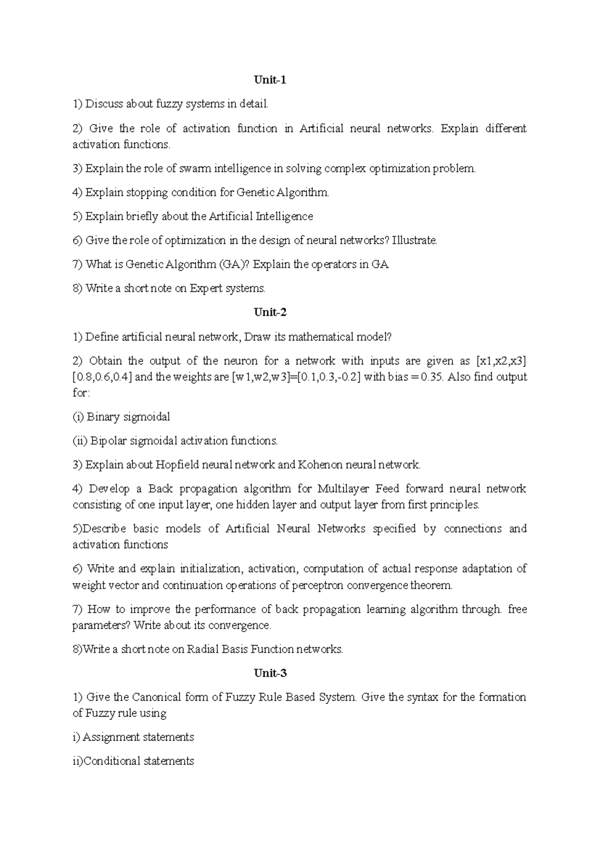 Sct imp questions - Use to help pass sct - Unit- Discuss about fuzzy ...