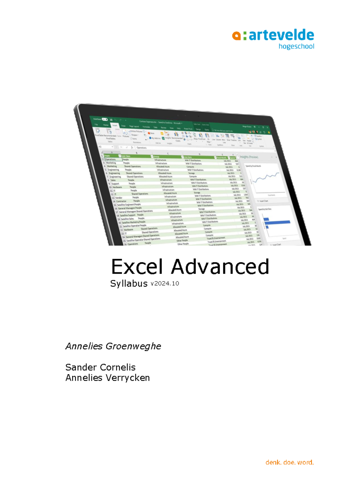 Syllabus Excel Advanced v2024.10 (zonder macro's) - Excel Advanced ...