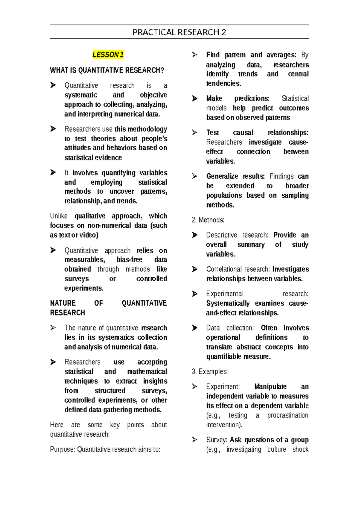 PR 2 - 1ST SEM - L1 - L3 - NOTES - LESSON 1 WHAT IS QUANTITATIVE ...