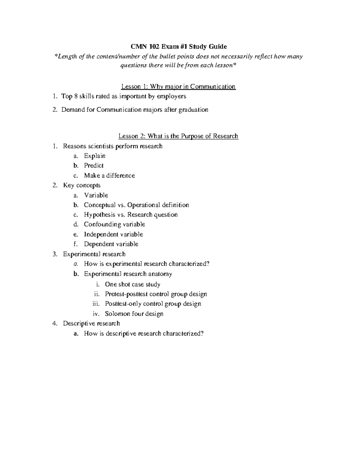 CMN 102 Exam 1 Study Guide: Key Concepts and Insights - Studocu