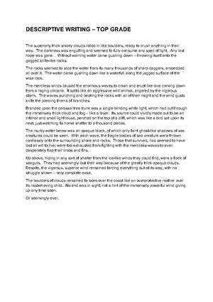 Creative Writing - Year 1 - GCSE - Studocu