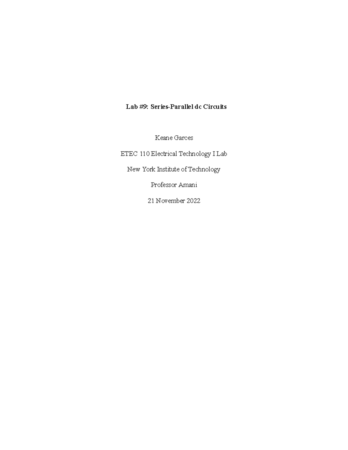 Series And Parallel Dc Circuits Lab Report Answers