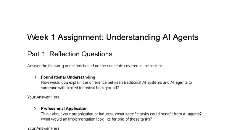 Week 1 Assignment - nice - Week 1 Assignment: Understanding AI Agents ...