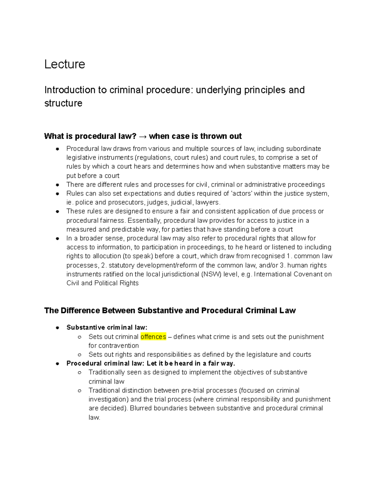 CCP Lecture 1: Introduction to Criminal Procedure & Key Principles ...