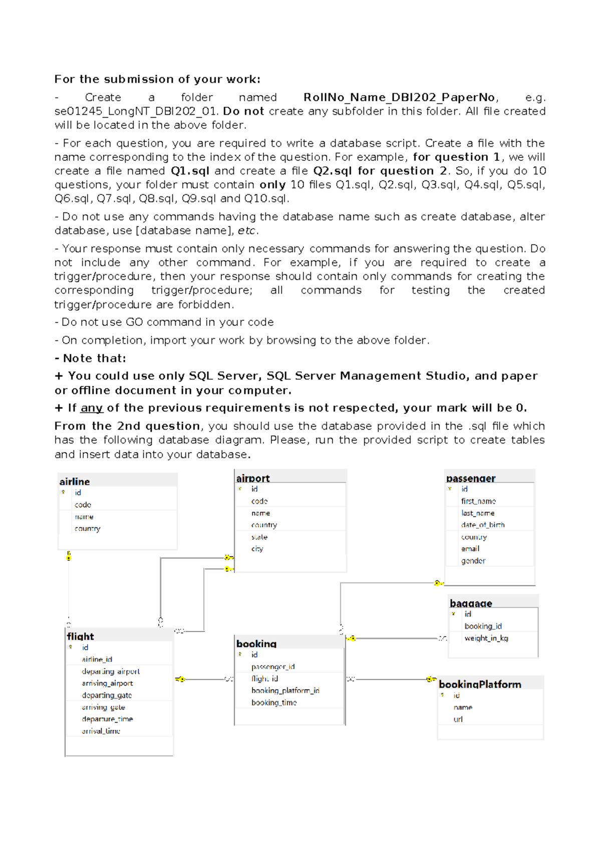 First Page - .... - For the submission of your work: Create a folder ...