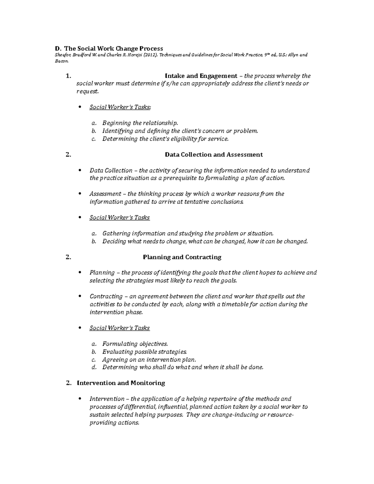 social-work-change-process-techniques-and-guidelines-overview-studocu