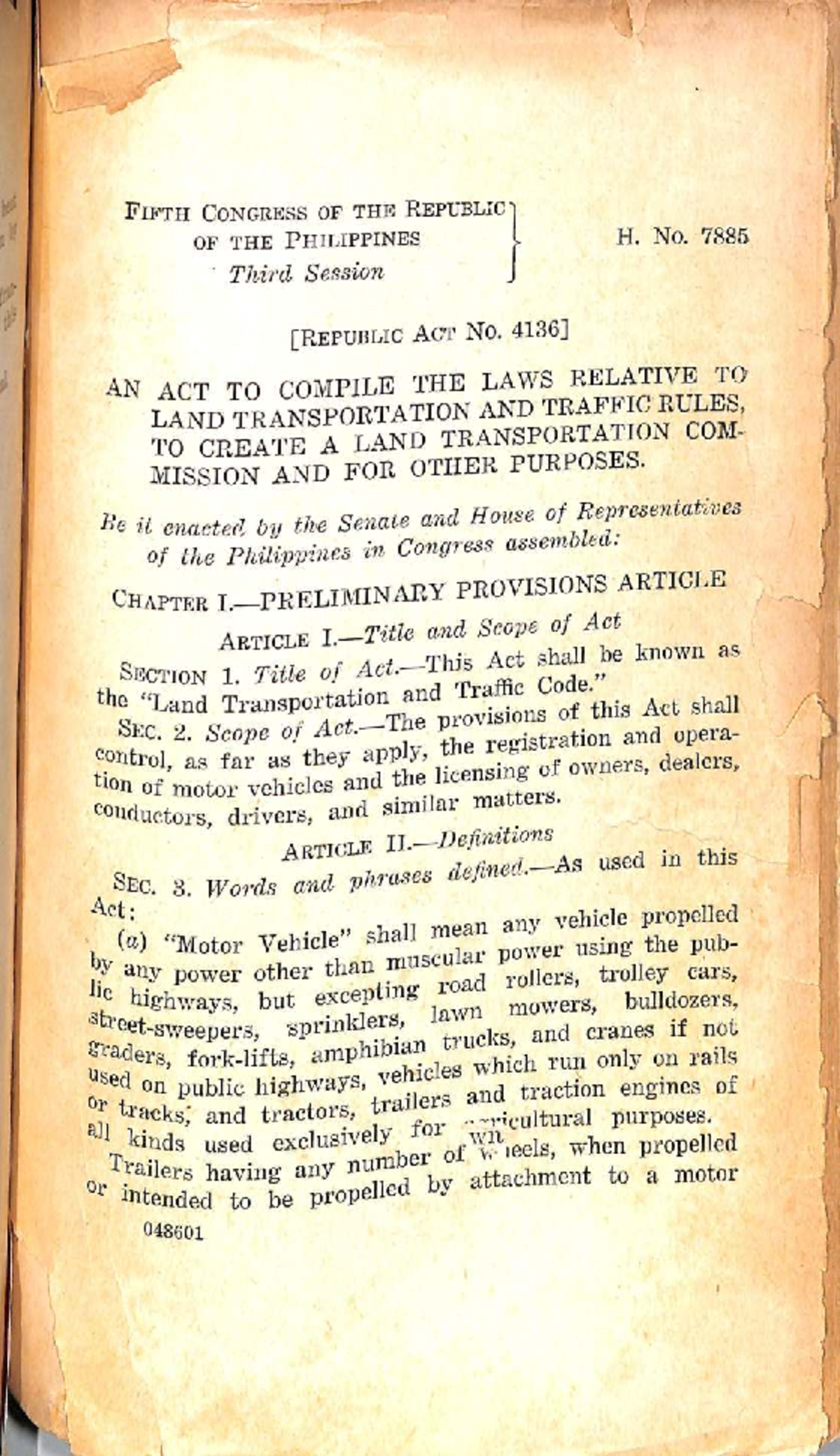 RA 4136: Compilation of Land Transportation and Traffic Rules - Studocu