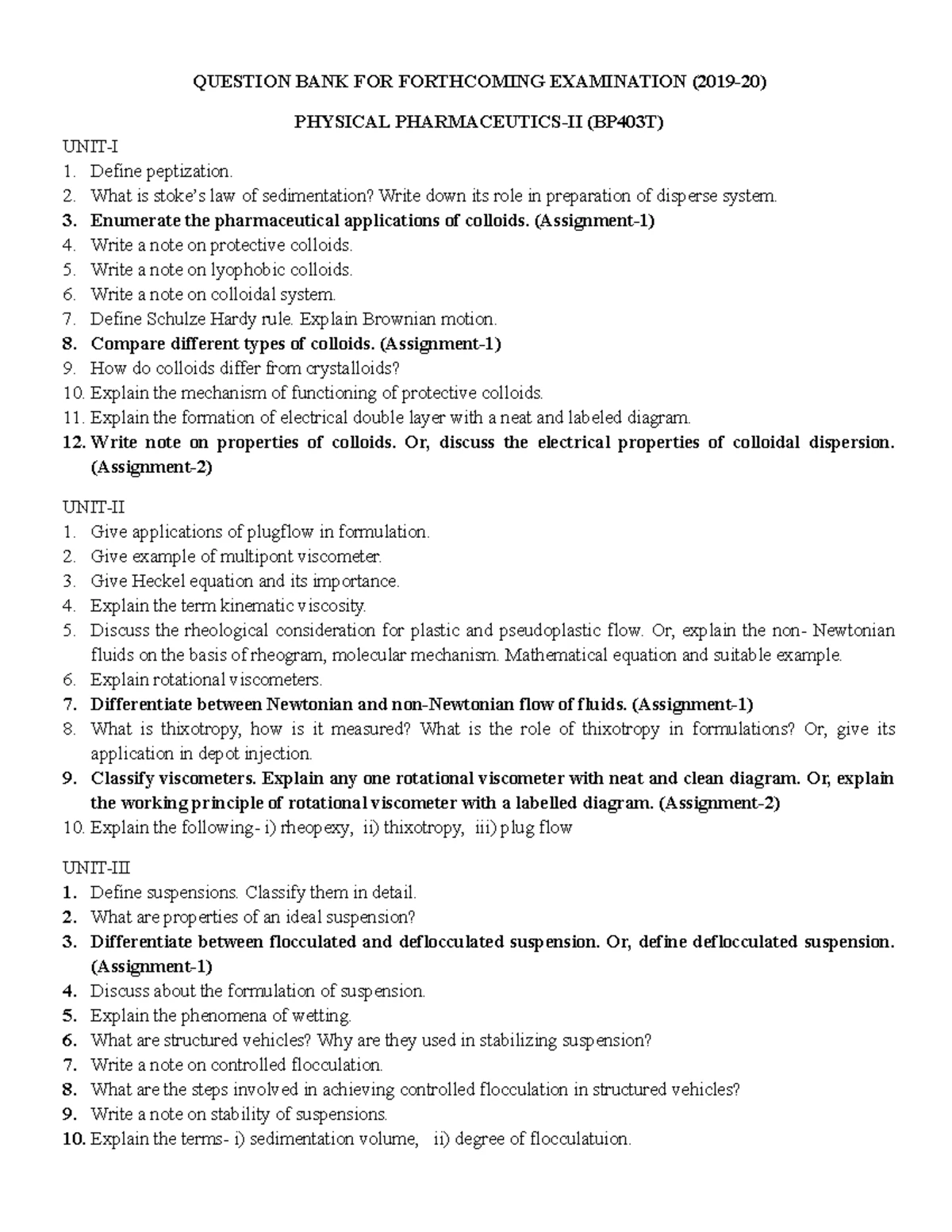 UNIT 1 Physical Pharmaceutics ( Imperfect Pharmacy ) - Studocu