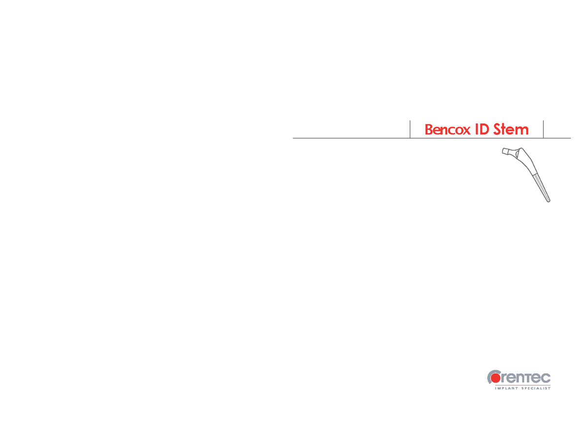 Bencox ID Stem Specifications - TECNICA CORTA VASTAGO NO CEMENTADO ...