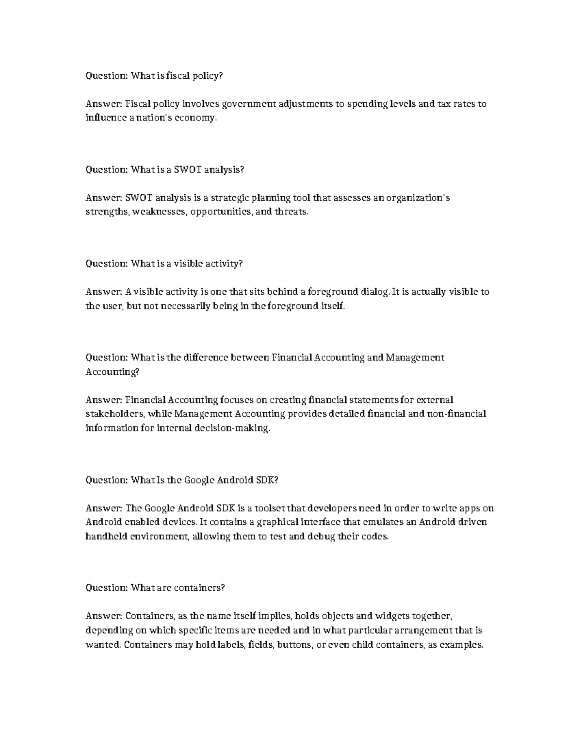 Fiscal Policy & SWOT Analysis: Key Concepts Explained - Studocu