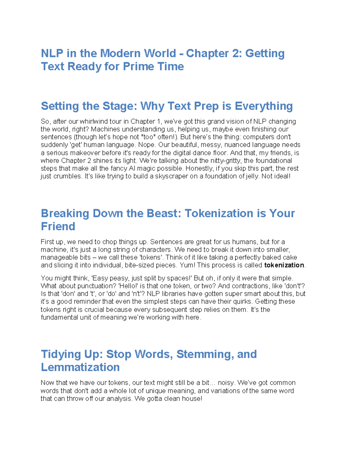 NLP in Action - BSIT3 Chapter 2: Text Preparation Essentials - Studocu