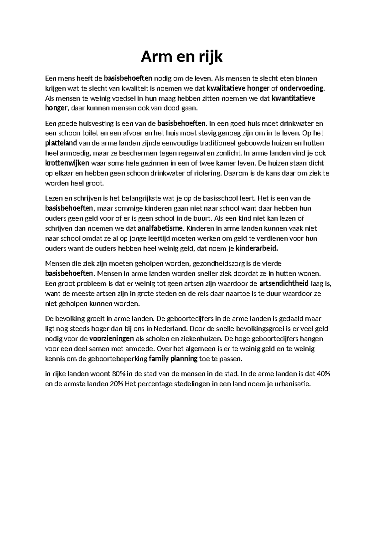 Arm en Rijk: Basisbehoeften en Ongelijkheid in Armoede en Rijkdom ...