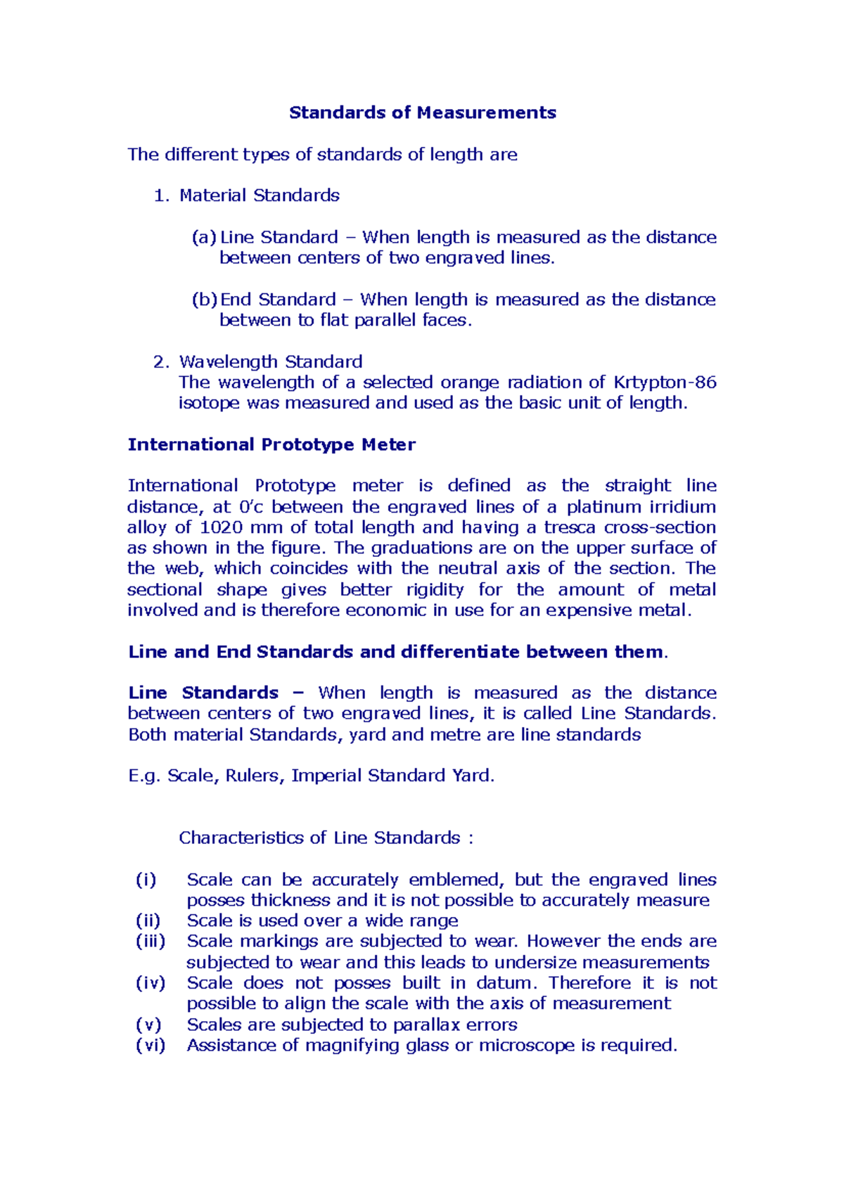 18424933 Metrology & Measurements: Standards of Length Explained - Studocu