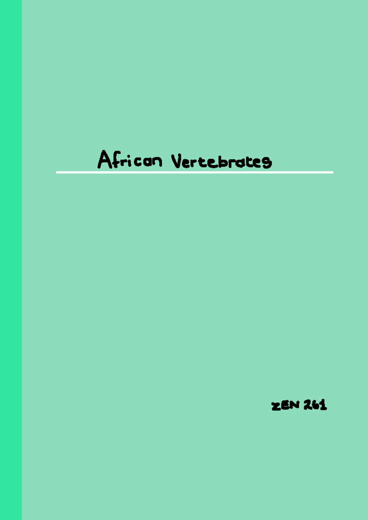 Vertebrate Evolution and Adaptations: ZEN 261 Lecture Notes - Studocu