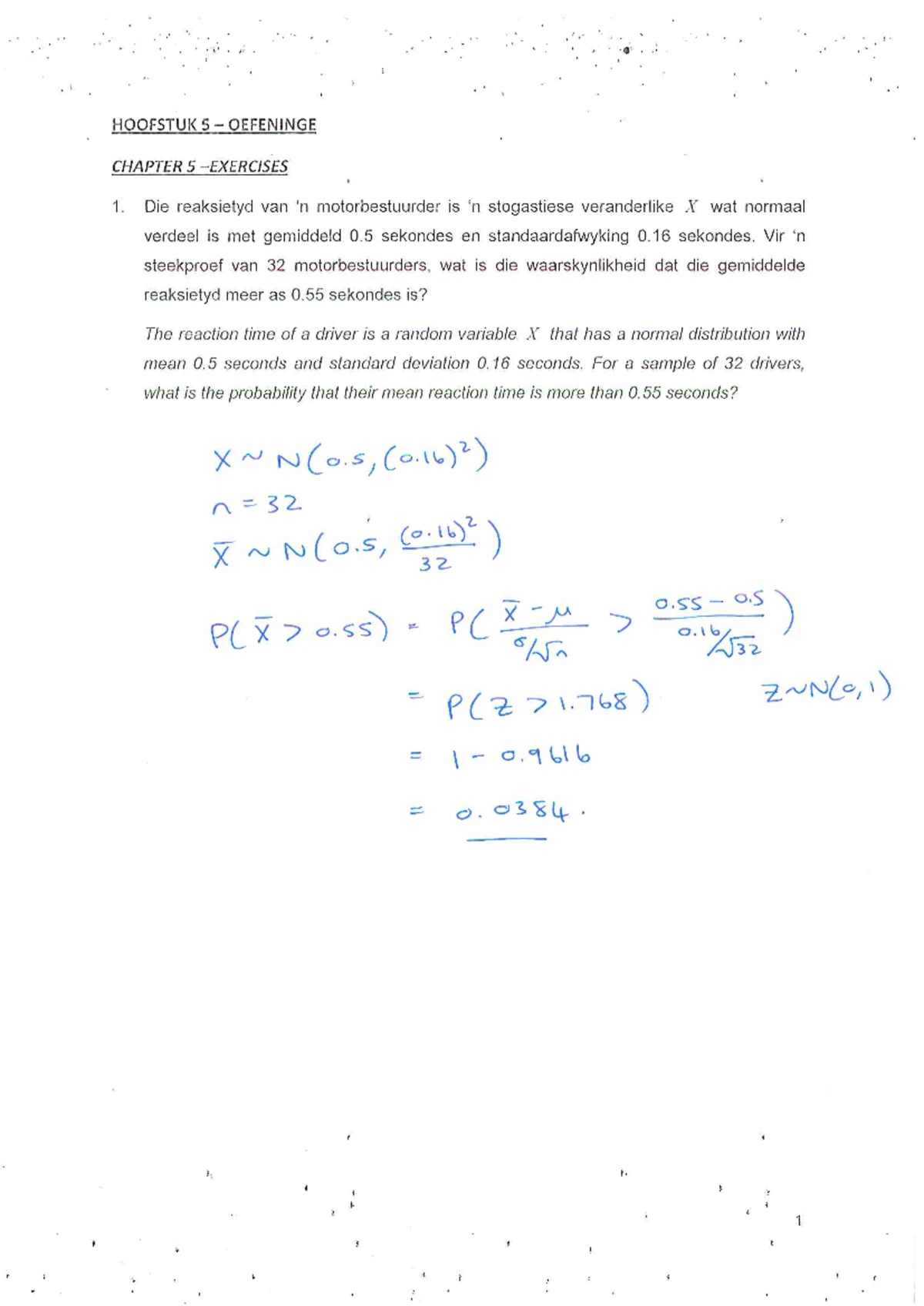 STTN215: Exam Paper 1 - Probability and Sampling Theory Requirements ...