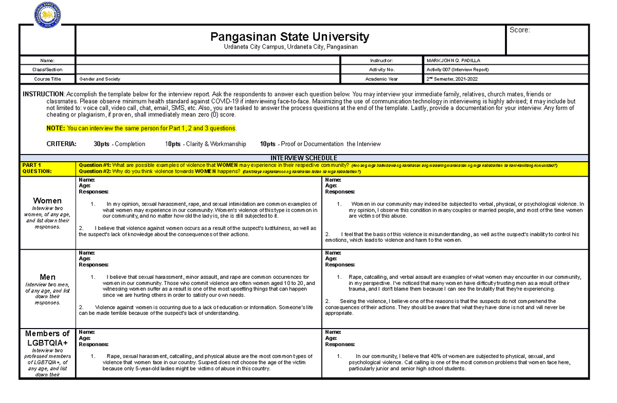 Activity-007-Interv Report-1 - Pangasinan State University Urdaneta ...