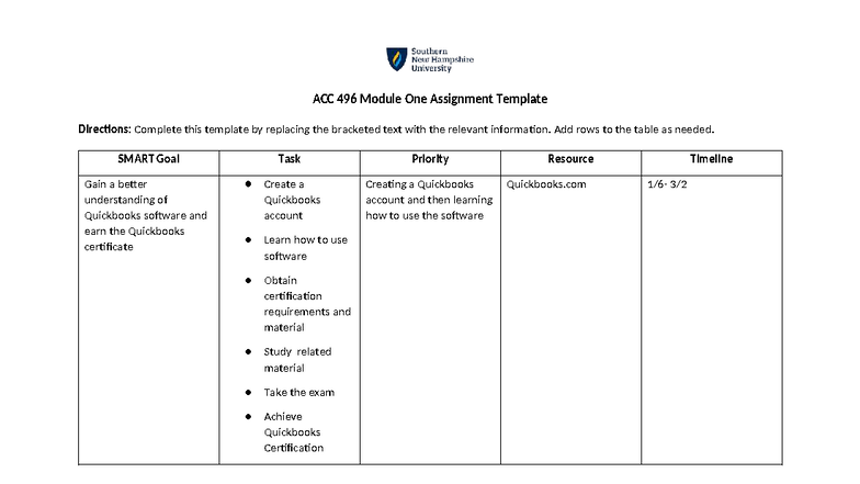 ACC 496 Module One Assignment Template - ACC 496 Module One Assignment ...