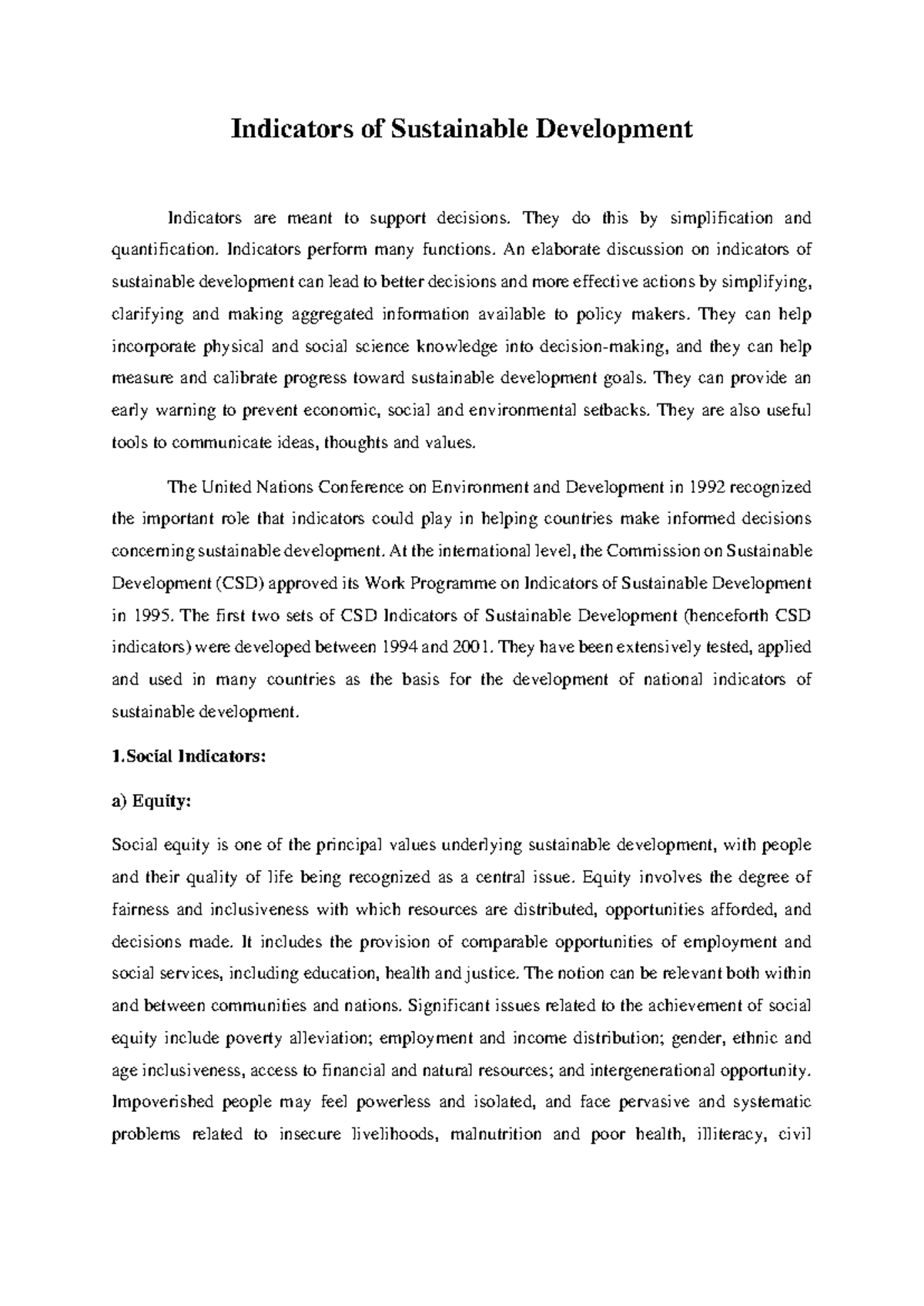 Sustainable Development Indicators: Analyzing Key Metrics and ...